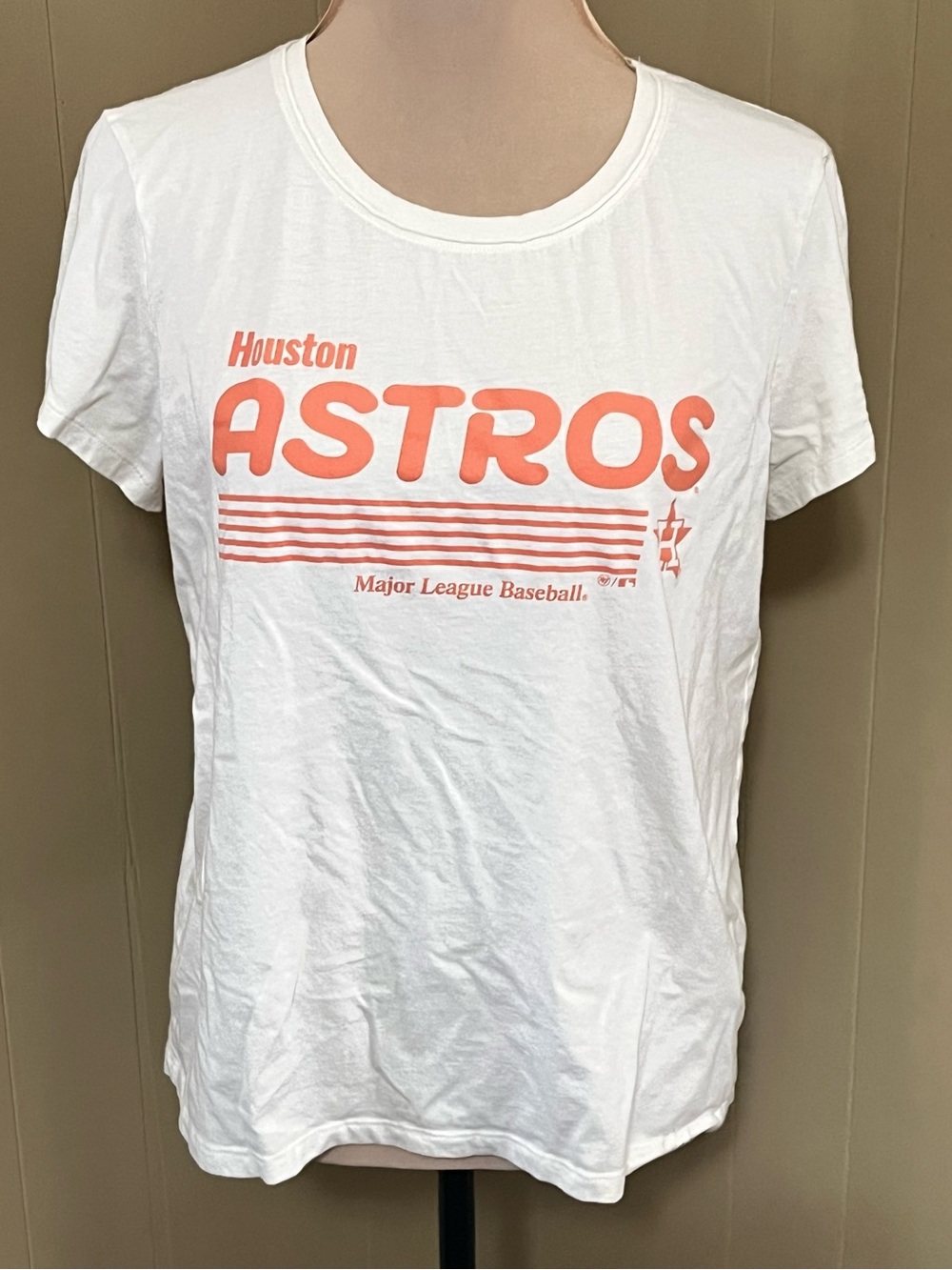 47 Classic Ivory Cream Short Sleeve Crewneck Tee Houston Astros Large GUC